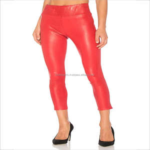 2020ใหม่ล่าสุดสีดำ PU Legging เงา Faux สิทธิบัตรหนังยืดยืดหยุ่นเลกกิ้งเปียก - Product Image 6
