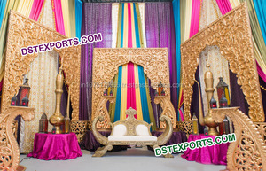 Wedding Stage <b>Hanging</b> Jewellery <b>Frame</b> Modern Stages Decoration With Oval <b>Frames</b> Asian Wedding Stage Back <b>Frames</b> Decor - Product Image 6