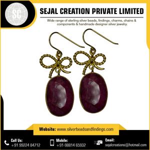 Hot Sale 925 <b>Sterling</b> <b>Silver</b> <b>Earrings</b> Best Price Indian Seller and Supplier for Wedding Gift Party Occasions - Product Image 2