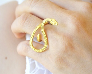 Vintage aleación serpiente envoltura reptil eternidad banda anillo plata serpiente de cascabel fertilidad serpiente lagarto joyería Boa - Product Image 1