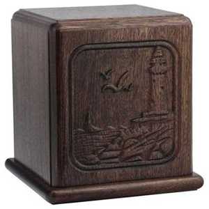 ไลท์เฮาส์โบราณอนุสรณ์ราคาถูกแกะสลักกล่องไม้ผู้ใหญ่ศพมนุษย์เถ้ากระดูกโกศอเมริกัน/ยุโรปสไตล์ - Product Image 1