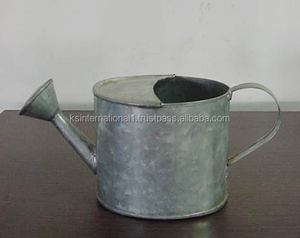 Bidon d'eau rond en acier galvanisé Arrosoir de jardin en métal - Product Image 1