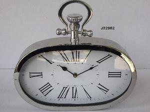 Petite horloge murale de forme ovale en métal avec finition polie miroir, autres finitions disponibles, décoration d'intérieur - Product Image 2