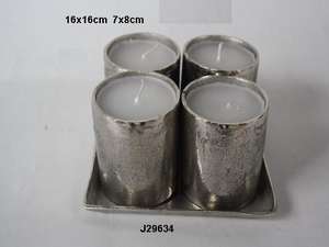 เชิงเทียนชุบนิกเกิลแบบหยาบสำหรับวางบนถาดอลูมิเนียมพร้อมขี้ผึ้งโลหะตกแต่งบ้านภาชนะใส่เทียน - Product Image 2