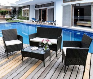 Giá Rẻ Bistro Bộ 4 Cái Bàn Ghế Ban Công Đặt Patio Mây Đồ Nội Thất Vườn Đặt Không Gian Tiết Kiệm Đồ Nội Thất - Product Image 4