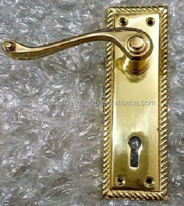 OMG các ngành công nghiệp Victorian Scroll Brass cửa xử lý khóa đồ nội thất phần cứng cửa đòn bẩy xử lý với tấm - Product Image 5