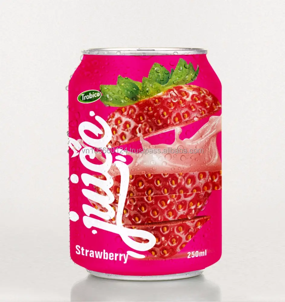 도매 브랜드 공장 청량 음료 건강 과일 주스 음료 250 ml 통조림 고품질 과일 주스 딸기