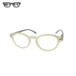 Vintage Style Round Light Color Reading Glasses