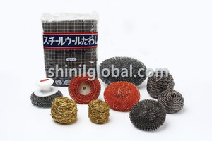 เกรดสูงสีทองทองเหลืองทำความสะอาดบอลกระทะจานซักผ้าลวดเหล็ก Scourer ไม่รอยขีดข่วน Cu65 Zn 35% - Product Image 6