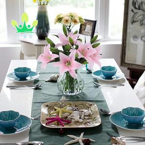 Decorazioni per la casa di natale fiori artificiali in piena fioritura vero e proprio tocco in lattice con 3 gemme artificiali Lillies - Product Image 6