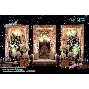 ชาวมุสลิมวอลม่าฉากหลังเวทีแผงฉากหลังแต่งงานสไตล์ Paisleys แผงไฟเบอร์ฉากหลังกรอบแผงสำหรับเวทีแต่งงาน - Product Image 1