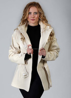 Chaqueta de Lana Exve Cashmerre para Mujer, Abrigos 100% Algodón, Mezcla de Lana, Terciopelo, Color Natural, Casual, Antiarrugas, Diseño Liso