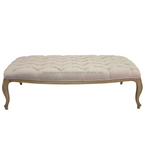 Repose-pieds en bois Vintage Style français, meuble de maison peint - Product Image 1