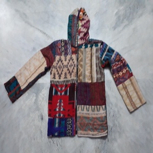 Multi colores acrílico lana Patchwork hombres cremallera sudaderas con capucha chaquetas de invierno al por mayor de La India - Product Image 2