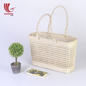 Bolso de playa tejido a mano de estilo vintage, bolso de mano con cierre abierto de algas marinas barato, venta al por mayor disponible - Product Image 6