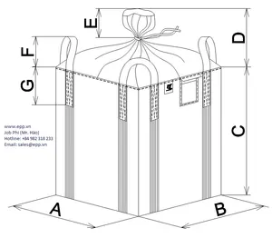 EPP-bolsas a granel FIBC de alta calidad, embalaje de plástico, bolsas JUMBO de 1000 KG para MATERIAL de Agricultura, súper sacos minerales - Product Image 1