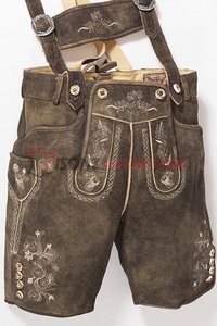เฮอร์เรนบาวาเรียเยอรมัน Lederhosen Brown Lederhosen Austrian Herren Short/Kurze - Product Image 2
