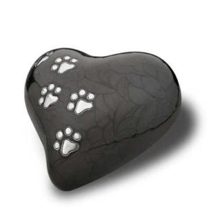 Pata de corazón Dignity con soporte para mascotas, urnas de cremación con soporte para cenizas funerarias, Metal, latón/aluminio - Product Image 1