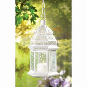 Best Selling Moroccan Style <b>Large</b> White Rectangular Iron Sheet <b>Candle</b> Holder Stylish New Design Home Decor Glass Metal <b>Candle</b> - Product Image 2