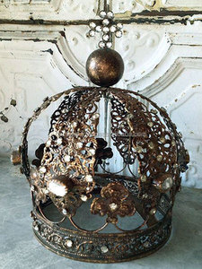 มงกุฎมาดอนน่า ฮอลิเดย์ คราวน์ มงกุฎโบราณประดับอัญมณีสไตล์ฝรั่งเศส สำหรับตกแต่งบ้าน มงกุฎโลหะวินเทจ - Product Image 4