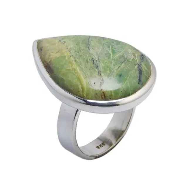 Grüner Opal-Ring indischer Schmuck Großhandel 925 Silberringe angesagtester Online-Verkauf Lieferanten und Exporteur