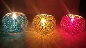 Beautiful Colorful Mosaic Round <b>Small</b> Votive Christmas & Party Decoration Mosaic Tealight Marble Silk Screen Printing Candle <b>Jar</b> - Product Image 2