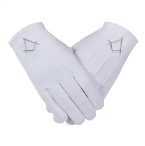 Freemasons-guantes de cuero blanco para niños, accesorio de vestir, masónico, bordado personalizado, todo atam