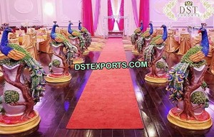 Piliers de passerelle de mariage occidental et statue angélique piédestaux d'entrée de scène de mariage - Product Image 6