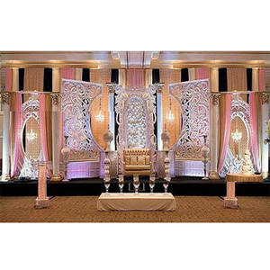 De estilo Bollywood boda escenario gran paneles etapa telón de fondo decoraciones de boda escenario - Product Image 1