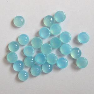 Pierres précieuses rondes en calcédoine aqua naturelle de 9 mm, cabochon, pierres précieuses bleues de haute qualité pour la fabrication de bijoux, vente de liquidation - Product Image 2