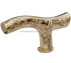 Bastón de latón con mango dorado para caminar, mango de diseño, CHMN431 - Product Image 1