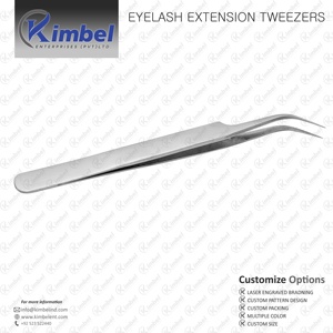 แหนบต่อขนตาแบบโค้งพร้อมปลายไฟเบอร์ทำจากสเตนเลสสตีลสำหรับมืออาชีพ - Product Image 2