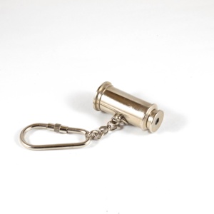 Haute vente Mini Nickel Marine simple pli Spyglass porte-clés Durable métal verre matériel promotionnel mousquetons Antique - Product Image 1