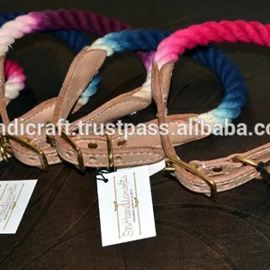High QualityLEATHER ROPE DOG <b>COLLAR</b> OMBRE ROPE DOG <b>COLLARS</b> MANUFACTURER - Product Image 1