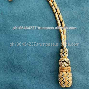 Venta al por mayor Servicio OEM 100% Algodón Entrelazado Honor Negro y Oro Honor Borla Nudo Cordones - Product Image 6