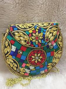 Artisanat de luxe de haute qualité fabriqué à la main en métal mosaïque pochette Designer sac de soirée pour mariée et filles prix - Product Image 5