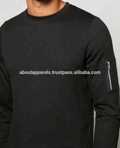 Nueva llegada de los hombres de color negro sólido polar con cremallera bolsillos transpirable ecológico sudaderas con capucha de algodón de punto al por mayor Gran oferta con estilo - Product Image 2