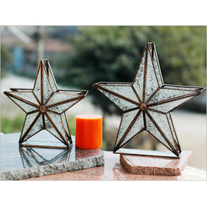 Bougeoir métallique en forme de cinq étoiles, lanterne de bougie métallique, suspendue en forme de cinq étoiles - Product Image 6