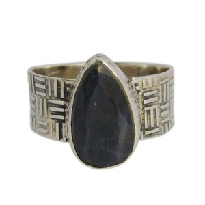 Beautiful Rare Black Onyx Gemstone Eternity Vermeil <b>Ring</b> 925 Sterling <b>Silver</b> Jewelry <b>Rings</b> Suppliers and Exporters - Product Image 2