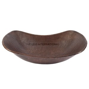 Lavabo de salle de bain moderne de luxe en aluminium fait main, couleur marron, lavabo de salle de bain design - Product Image 1