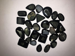 AAAAA Qualité Naturel Noir Druzy Agate Cabochon Lâche Pierres Précieuses Tranche Mélange Formes Différentes Tailles De 9mm à 20mm - Product Image 2