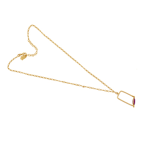 Oval shape ruby gemstone 925 sterling silver jewelry wholesale necklace - Product Image 1