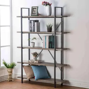 Estante de Livros de Design Industrial Moderno Industrial-5 Tier