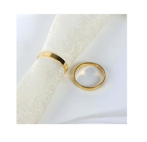 Ensemble de deux anneaux de papier de soie en métal du meilleur exportateur en Inde Anneaux de serviette de forme ronde de conception classique - Product Image 1