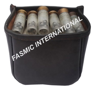 Genuine Leather <b>Pouch</b> for Shooting Bullet Cartridge <b>Belt</b> <b>Pouch</b> with Gun Sling Perfect Fit Fasmic International FI-4109 12 Gauge - Product Image 3