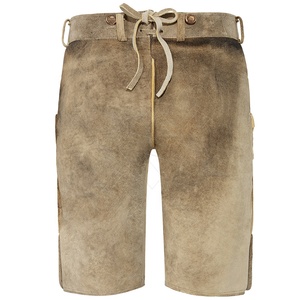 Auténtico alemán Oktoberfest Trachten bávaro tradicional Lederhosen nuevo diseño pantalones cortos de cuero de cabra marrón para hombres de talla grande - Product Image 3