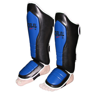 Espinillera de cuero genuino para entrenamiento de boxeo, Muay Thai, alta calidad, avanzada - Product Image 1