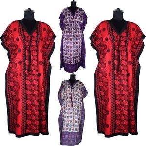 Últimos vestidos de algodón sin mangas Maxi mujeres largo Kaftan mano bloque impreso vestido asequible africano tradicional Dashiki Kaftan - Product Image 2