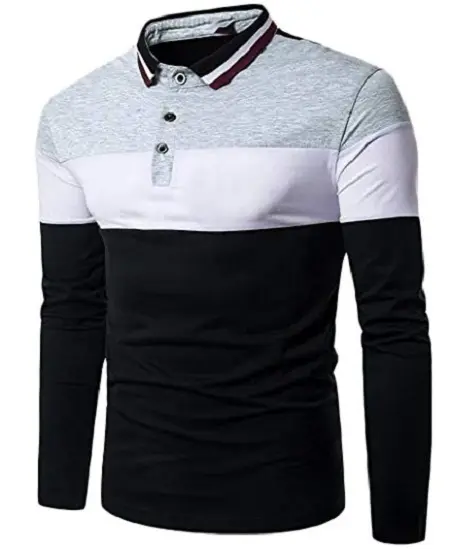 Men Slim Fit New Fashionable Long Sleeve Patchwork T-Shirt