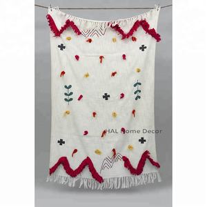 Manta de algodón blanca supersuave, manta tejida al por mayor para Navidad al mejor precio - Product Image 1